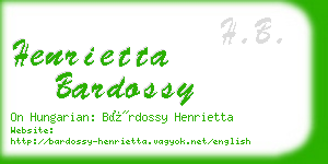 henrietta bardossy business card